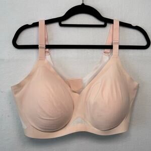 Honeylove Crossover Wireless Mesh Bra, Blush, Size 2X LWBR0302